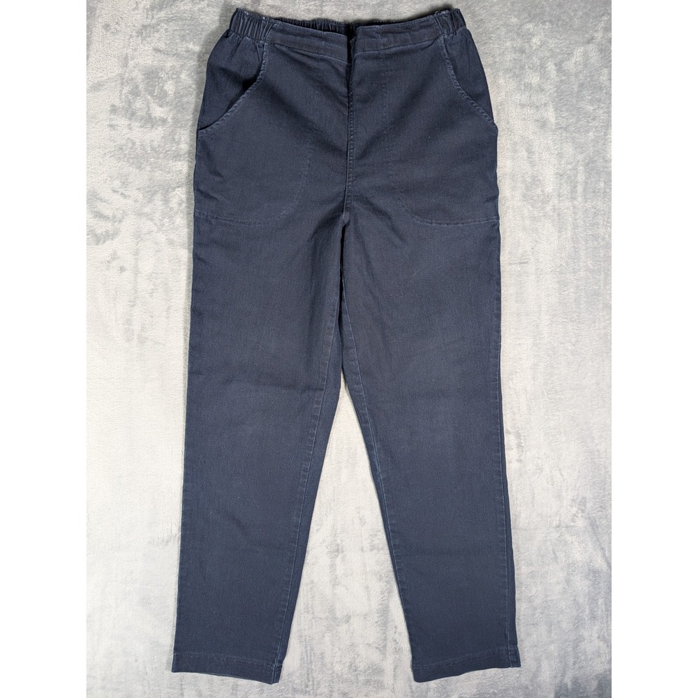 Croft & Barrow Women's Small‎ Short Navy Blue Stretch Pull-On Straight Leg Pants